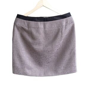 Loft Ann Taylor Mini Skirt With Pockets Metallic Brown Tones Zipper Size 8